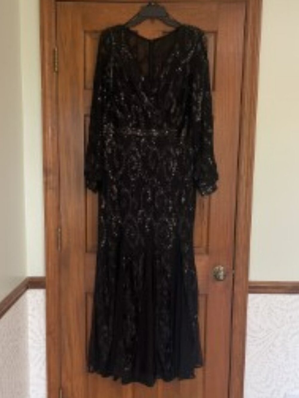 NWT Size 14 Black sequin gown